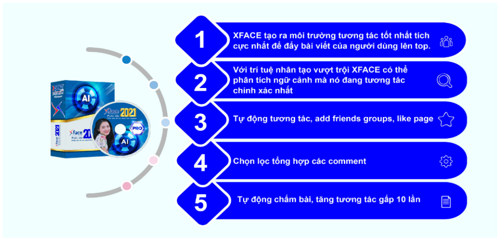 Hình: Phần mềm SEO Facebook free XFace Nguồn: Internet